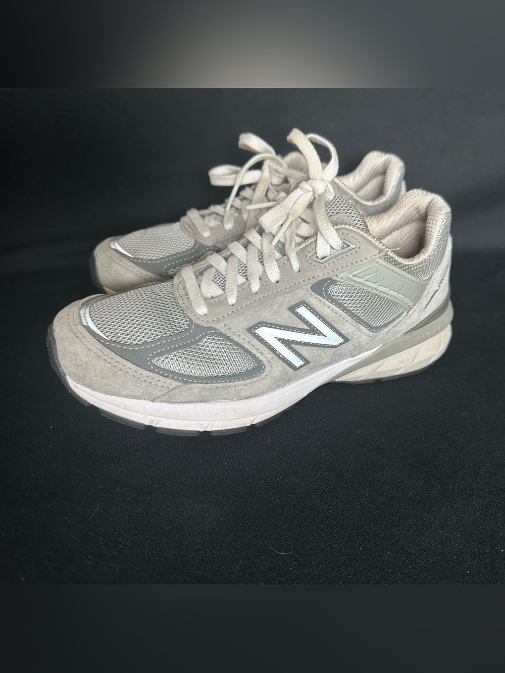 New Balance V5 990 made in USA Castlerock Gray tennis shoes lace Sneakers 7.5